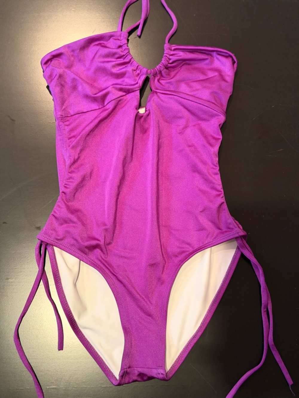 Vibrant Purple Halter One-Piece Swimsuit